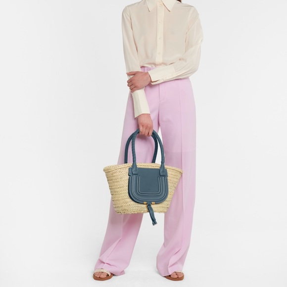 Chloe Marcie Medium raffia basket bag - Picture 6 of 6